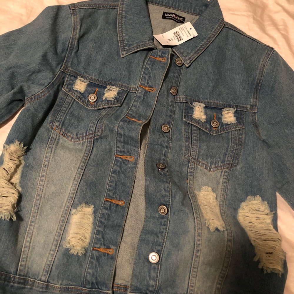 Fashion Nova Girlfriend denim jacket - medium wash